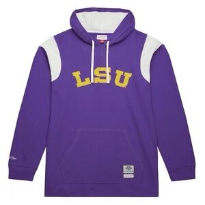 Mitchell & Ness Men's NCAA LSU Tigers Thermal Lightweight Hoodie Purple Size Mdn